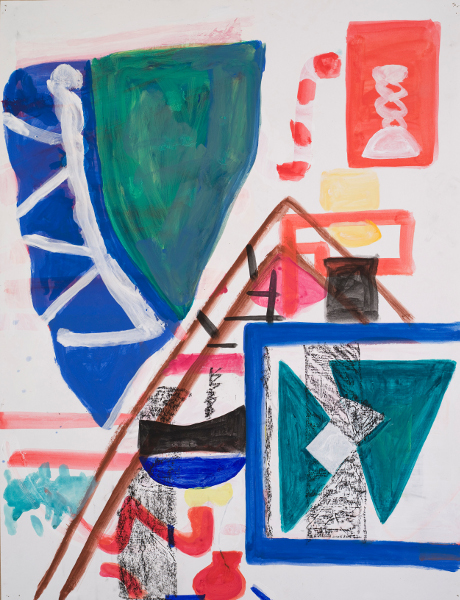 Shirley Jaffe, œuvres sur papier : Shirley Jaffe, sans titre, 2013, gouache sur papier, 65 x 50 cm photos : B. Huet / Tutii // Courtesy Galerie Réjane Louin